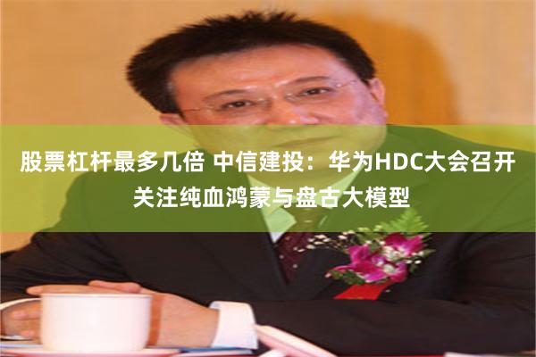 股票杠杆最多几倍 中信建投：华为HDC大会召开 关注纯血鸿蒙与盘古大模型