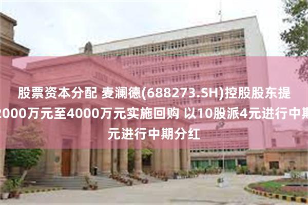 股票资本分配 麦澜德(688273.SH)控股股东提议斥2000万元至4000万元实施回购 以10股派4元进行中期分红